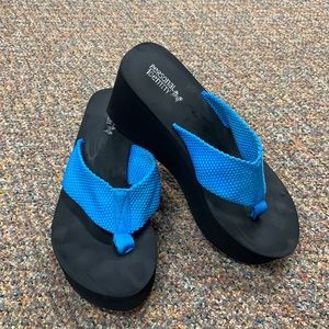 Personal Identity Turquoise wedge flip flop